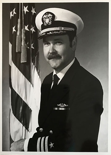 Photo of Retired CAPT Shelar when he was a CDR